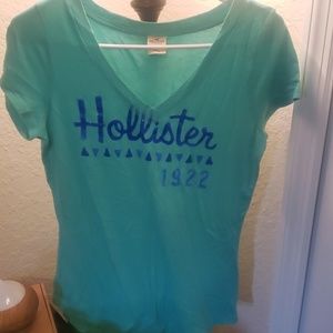 Hollister logo Teal blue tee